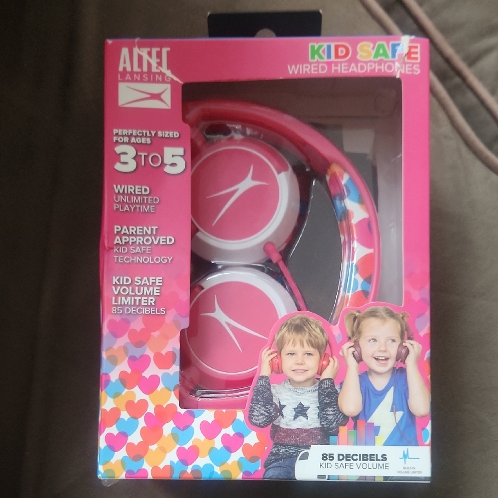 Pink Padded‎ Headphones with Adjustable Headband